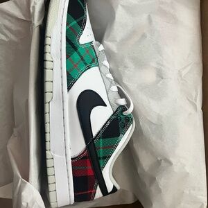 Nike White and Plaid Sneakers- Rare ; size 10.5